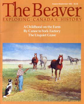 Clarence Tillenius painting on cover of The Beaver 1992 August/September 1992  ©  The Hudson's Bay Company